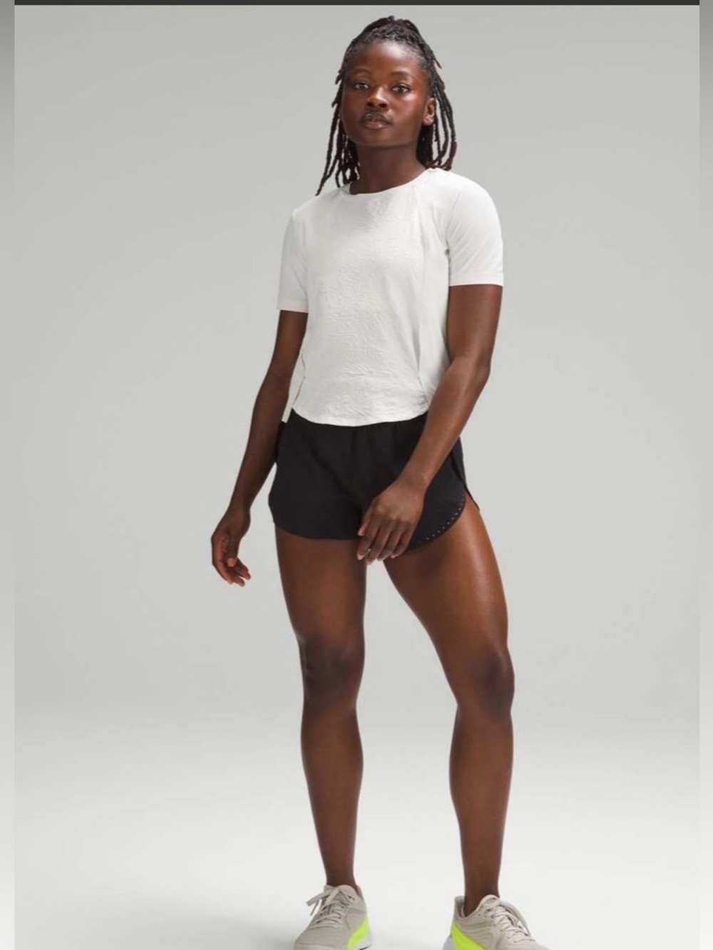 Lululemon Lightweight Stretch Running T-Shirt Airflow In-Sense Emboss Bone White